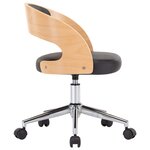 vidaXL Chaise pivotante de bureau Noir Bois courbé et similicuir