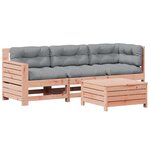 vidaXL Salon de jardin 4 Pièces avec coussins bois massif douglas