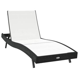vidaXL Transat Noir et Blanc 197 x 70 x 82 cm polyrotin