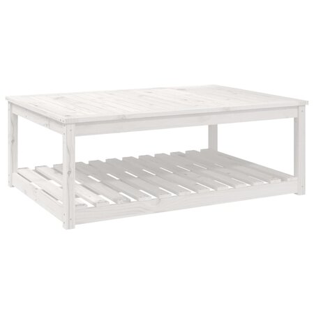 vidaXL Table de jardin blanc 121x82 5x45 cm bois massif de pin