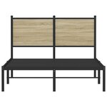 vidaXL Cadre de lit en métal sans matelas chêne sonoma 120x190 cm