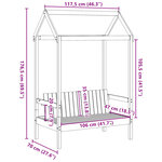 vidaXL Banc avec toit 117 5x70x176 5 cm bois de pin massif