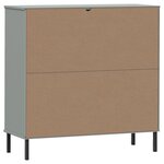 vidaXL Bibliothèque avec pieds en métal Gris 90x35x90 5 cm Bois OSLO
