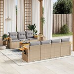 vidaXL Salon de jardin avec coussins 8 Pièces beige résine tressée
