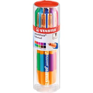 Roller à encre gel PointVisco pot de 10 pièces STABILO