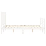 vidaXL Cadre de lit avec tête de lit blanc 140x190 cm bois massif