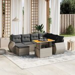 vidaXL Salon de jardin 8 Pièces avec coussins gris résine tressée