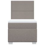 vidaXL Sommier à lattes de lit avec matelas Taupe 100x200 cm Tissu
