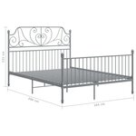 vidaXL Cadre de lit sans matelas gris métal 160x200 cm