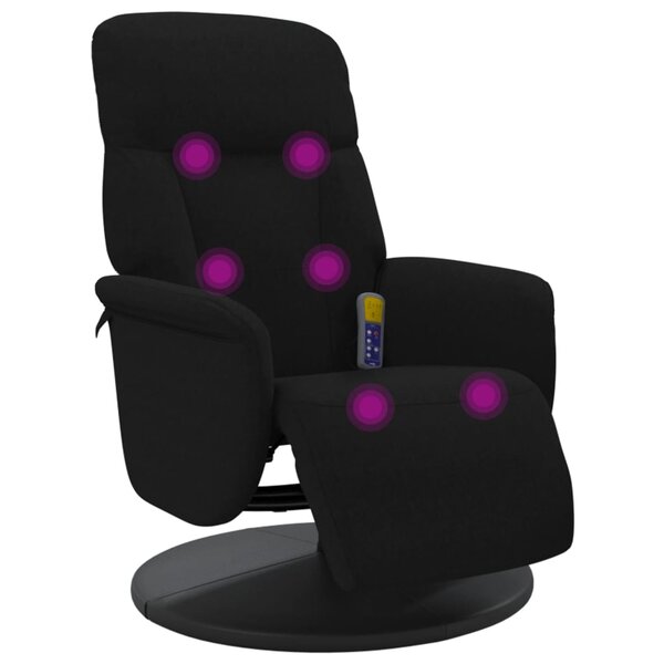 vidaXL Fauteuil inclinable de massage avec repose-pied noir velours