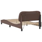 vidaXL Cadre de lit avec LED sans matelas marron 100x200 cm