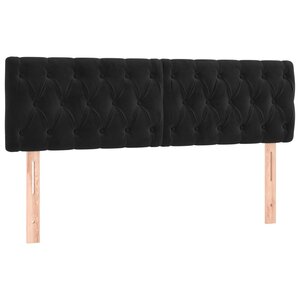 vidaXL Têtes de lit 2 Pièces Noir 72x7x78/88 cm Velours
