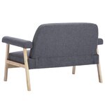 vidaXL Canapé à 2 places Tissu Gris foncé