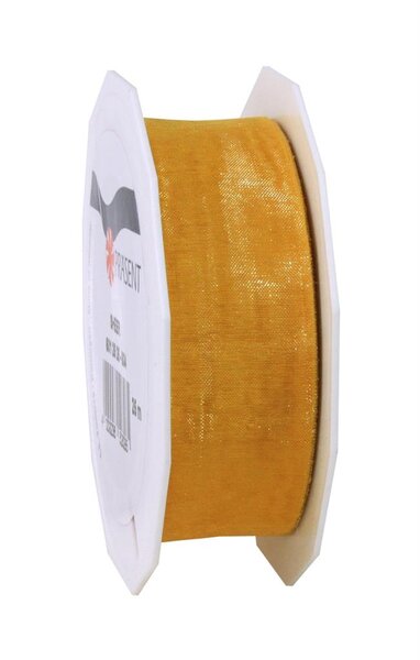 Organza sheer 25-m-rouleau 25 mm jaune soleil