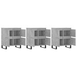 vidaXL Buffets 3 Pièces gris béton bois d'ingénierie