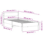 vidaXL Cadre de lit sans matelas cire marron 90x200 cm bois pin massif