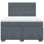 vidaXL Sommier à lattes de lit et matelas Gris foncé 160x200cm Velours