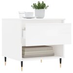 vidaXL Tables basses 2 Pièces blanc brillant 50x46x50cm bois d'ingénierie