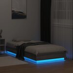 vidaXL Cadre de lit avec lumières LED sonoma gris 75x190 cm