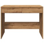 Bureau table poste de travail meuble d'ordinateur informatique étude chêne artisanal 101 x 50 x 76 5 cm bois d'ingénierie brun 02_0023559