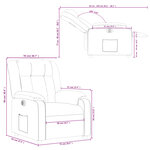 vidaXL Fauteuil inclinable électrique Gris Similicuir