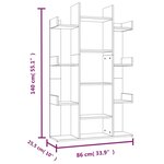 vidaXL Bibliothèque Sonoma gris 86x25 5x140 cm Bois d'ingénierie