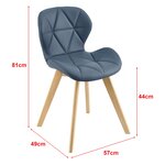 Lot de 4 chaises similicuir 81 x 57 x 49 cm bleu 03_0006774