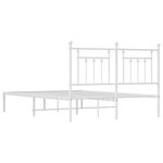 vidaXL Cadre de lit métal avec tête de lit blanc 140x190 cm