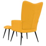 vidaXL Chaise de relaxation avec tabouret Jaune moutarde Velours