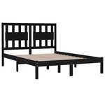 vidaXL Cadre de lit Noir Bois de pin massif 200x200 cm