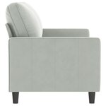 vidaXL Canapé à 2 places Gris clair 140 cm Velours