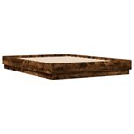 vidaXL Cadre de lit chêne fumé 140x200 cm bois d'ingénierie