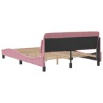 vidaXL Cadre de lit avec tête de lit Rose 140x200 cm Velours