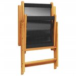 vidaXL Chaises inclinables de jardin lot de 8 noir bois massif acacia