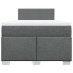 vidaXL Sommier à lattes de lit avec matelas Gris foncé 120x200cm Tissu