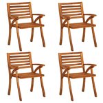 vidaXL Chaises de jardin avec coussins lot de 4 Bois de teck solide