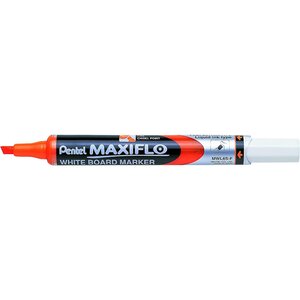 Marqueur tableaux blancs maxiflo  pointe biseautée moyenne  orange x 12 pentel