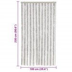 vidaXL Rideau anti-mouches gris clair et blanc 100x230 cm chenille