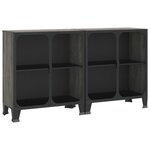 vidaXL Armoires de rangement 2 Pièces Gris 72x36x82 cm Métal et MDF