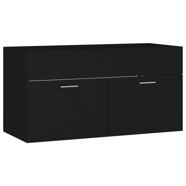 vidaXL Armoire d'évier Noir 90x38 5x46 cm Bois d’ingénierie