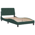 vidaXL Cadre de lit avec tête de lit Vert foncé 100x200 cm Velours