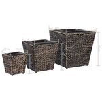 vidaXL Lits surélevés 3 Pièces Jacinthe d'eau Marron