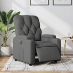 vidaXL Fauteuil inclinable électrique Gris foncé Tissu
