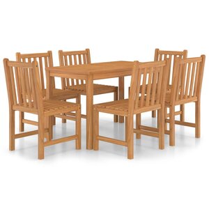vidaXL Ensemble de salle à manger de jardin 7 Pièces Bois de teck solide