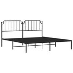 vidaXL Cadre de lit métal avec tête de lit noir 183x213 cm