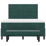 vidaXL Lit à ressorts avec matelas et banc Vert foncé 140x190 cm Velours
