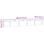 Bac de jardin surélevé vidaXL Vert 400x80x44 cm en acier galvanisé