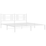 vidaXL Cadre de lit métal avec tête de lit blanc 193x203 cm