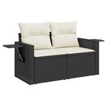 vidaXL Salon de jardin 6 Pièces avec coussins noir résine tressée