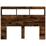 vidaXL Armoire tête de lit avec LED chêne fumé 140x17x102 cm